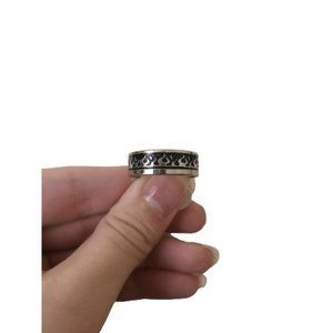 Stainless Steel Flame Ring, Men, Size 10 1/2 or 20